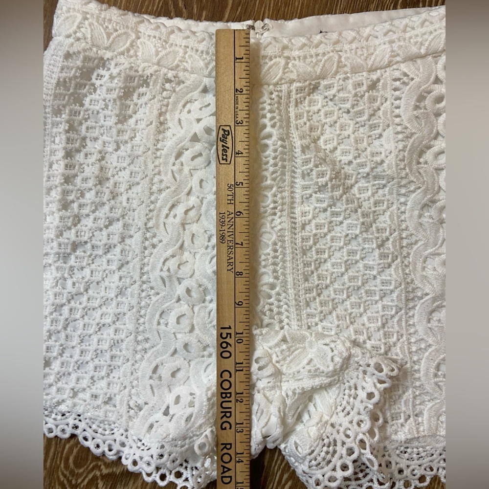 White Embroidered Lined Shorts - Picture 9 of 10